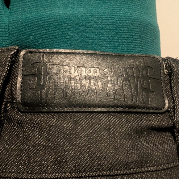 Dolls Kill Darker Wavs Denim Miniskirt with Chains and Denim Leg Warmers - Picture 8 of 11